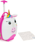 Tiny Trekker Kids Carry On Luggage With Underseat Compliance Airline Approved, Lightweight 3.3 Lbs, 17 Litre Wheeled Unicorn Holdall