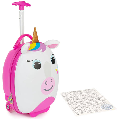 Tiny Trekker Kids Carry On Luggage With Underseat Compliance Airline Approved, Lightweight 3.3 Lbs, 17 Litre Wheeled Unicorn Holdall
