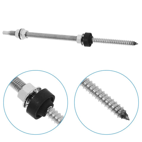 Supercharged Stainless Steel Solar Panel Hanger Bolts For Roof Mounting Adjustable Photovoltaic Hardware Kits showing dual-thread design.