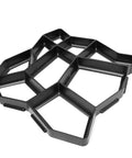 Concrete Molds And Forms Stepping Stone Paver Set 4 Pack 13x13x1.4 Inch showing black plastic hexagon pattern for patio projects.