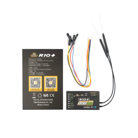 Archer Plus R10 Receiver with Ten Configurable Ports and Dual Detachable Antennas, D16 Compatible, Enhanced RF Interference Shielding