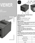 Lit 35mm Slide Viewer With Real Glass Lens, Illuminated, 2x Magnification, ultra portable pocket size shown with specifications