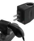 Plug And Play Ac To Dc Car Cigarette Lighter Adapter Converter, 120V To 12V Universal Wall Plug Extender with prongs.