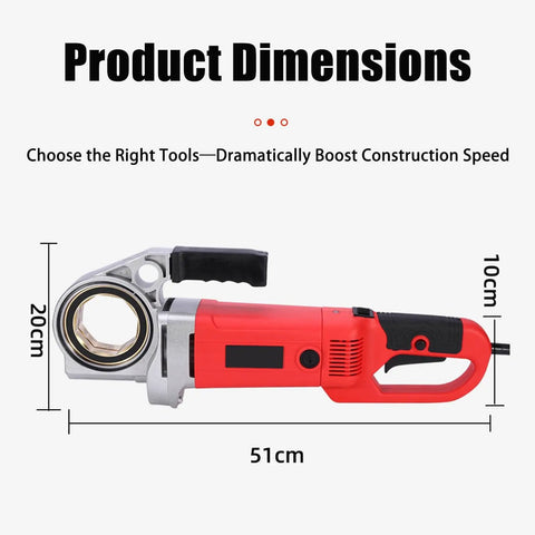 Heavy Duty 2300W Electric Pipe Threader Kit With Pure Copper Motor dimensions shown at 51cm length, 20cm height, and 10cm width.