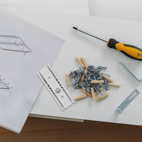 Components for Smooth Drawer Slide Rails For Cabinets And Dressers, Stainless Steel And Light Duty Aluminum 60mm with tools