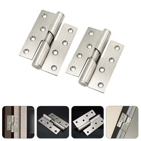 Automatic Door Closing Hinge With Lifting Mechanism Stainless Steel Self Closing Hinge Pair Silver Finish Easy Install