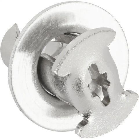 Tough Quick Swap Quarter Turn Panel Fasteners Hollow Steel Clip with a cross design for secure mounting, perfect for hot rods.