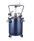 Heavy Duty Pneumatic Paint Pressure Pot With Smooth Tracking And Robust 10 Liter Capacity For Professional Grade Spray Painting Projects And No Sweat Transport, 10L metal tank and caster wheels.