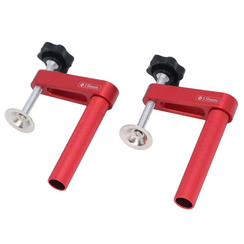 Two Pack Aluminum Woodworking Bench Clamps Hold Down Clamp With 19mm Holes, Quick Release, Adjustable Up To 600 Lb, Rubber Pad Protection