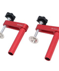 Two Pack Aluminum Alloy Bench Dog Clamps For Woodworking, 19mm Hole, Adjustable Pressure Up To 600 Lbs, Red Design