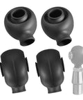 Heavy-Duty Three Quarter Inch Heim Joint Dust Boots 4-Pack Rod End Rubber Covers For Replacements And Repairs Durable Dust Seals To Block Dirt Mud Sand And Water, black rubber boots shown on heim joint
