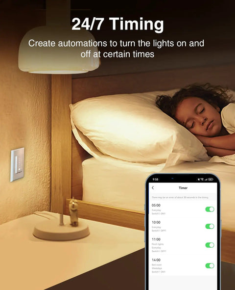 No Brainer Smart Dimmer Switch For Single Pole 2.4GHz WiFi Works With Alexa And Google Home Voice And App Remote Control Timer
