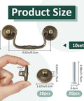 Old School Vintage Bail Pull Handles Set Of 10 In Antique Bronze dimensions and components for cabinet drawer pulls