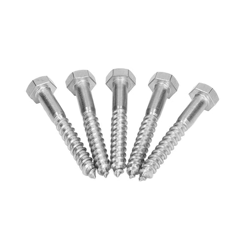 Heavy Duty Wood Hex Lag Screws With Half Thread, Self Tapping Design, No Pre Drill Needed, Made From A2-70 Stainless Steel, M8 By 60mm