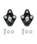 Front view: two black ball joint suspension assemblies with mounting studs, bolts and washers for Toyota Corolla.
