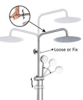 304 Stainless Outdoor Shower Kit In Brushed Nickel, High Pressure Shower System With Overhead Rainfall Shower, Handheld Spray