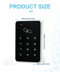 Product size image of Heavy Duty Standalone Rfid Access Control Keypad For Secure Doors Featuring Card Pin Entry Mode Supports Up To One Thousand Users No Computer Hassle Plug And Play Setup For Home.