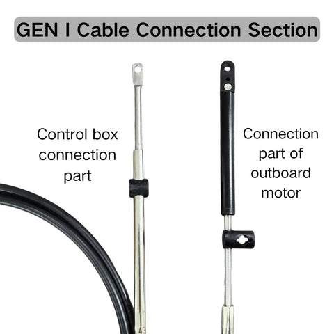 Close-up of Mercury Outboard Remote Control Throttle and Shift Cable Kit Gen I 33C 13 Foot Stainless Steel Built To Last