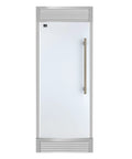 Twenty Eight Inch Built In Convertible Refrigerator And Freezer 13 Cu Ft White Kitchen Essentials, sleek white front with stainless steel handle.
