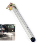 Built Tough Hassle Free Stainless Steel Folding Table Legs For Dining Desk And Bar Rig With Smooth Telescopic Adjustments and Rock Steady Grip for Any DIY Build, single leg.