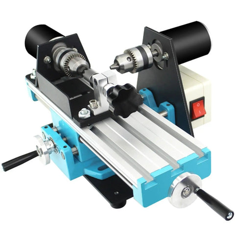SiCWedIm Bench Drill Precision DIY Wood Beads Lathe 400W with aluminum bed and metal components for jewelry crafting.