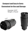 Rock Solid Type One To Type Two EV Charger Adapter Meets Sae J1772 Standards and Ip54 Weatherproof Rating for any American electric ride, 0.5ft long.
