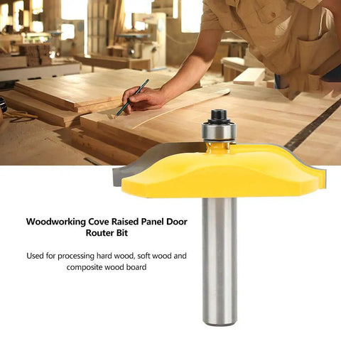 Pro Grade Cove Raised Panel Router Bit Half Inch Shank Cemented Carbide Door Milling Cutter Built To Last shown in workshop