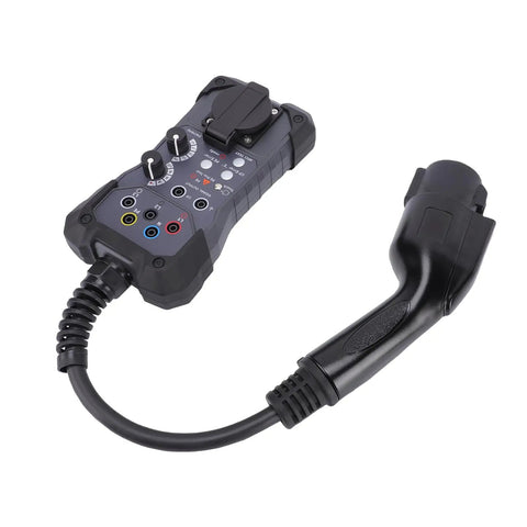 Pro Level EVSE Diagnostic Adapter For Hassle Free Charging Station Simulations with 4mm socket plug and control features.