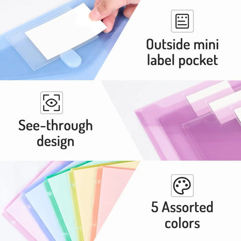 10 Pack Heavyweight Binder Pockets With Tight Closures Side Loading For 3 Ring Binders Built To Last Pro Grade Plastic Folders