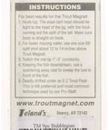 Back view of Bubble Gum Trout Magnet Lure With 1/64 Oz Shad Dart Head And Split Tail Grub For Horizontal Fall packaging instructions