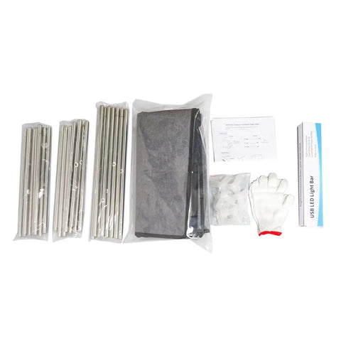 Unassembled parts of Beefed Up Heavy Duty Large 3D Printer Enclosure Shield 29.5W By 29.5L By 35.4H Inches Fireproof Dust Cover