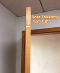 Hassle Free Over The Door Hanging Shoe Organizer featuring twenty four breathable mesh pockets for sneakers fresh kicks and sandals shown over standard door thickness 1.5"-1.8".