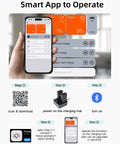 Smartphone app for DJI WB37 Battery Charging Hub 72W USB C Fast Charger with operation steps for dual-channel charge