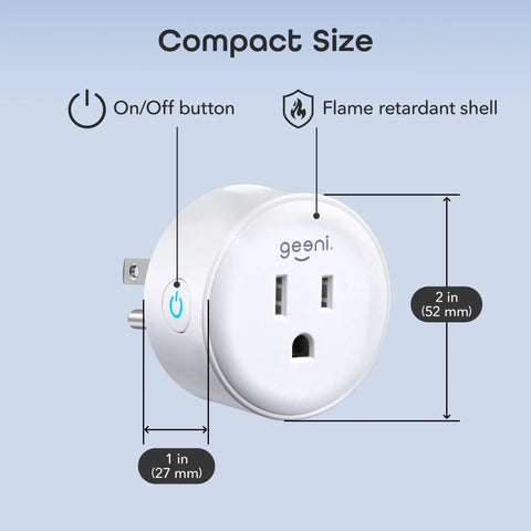 Dot Smart Plug With 2.4GHz WiFi, Compact Fire Resistant Outlet With Schedule And Timer, No Hub Needed, Voice Control With Alexa And Google Assistant, Remotely Control Lights And Appliances From Anywhere