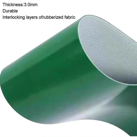 Close-up of Heavy Duty PVC Conveyor Belt 1.6x16.4 Ft Beefed Up Durability For Commercial Production Lines showing interlocking fabric layers