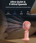 3 In 1 Portable Personal Fan With 4000mAh Battery And LED Display Handheld Or Neck Or Desk Use 90 Degree Foldable Base