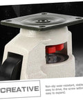Four Pack Beefy Heavy Duty Swivel Workbench Leveling Casters With 60mm Flat Base Plate For Industrial Equipment Transport And Heavy Furniture Moving On Smooth Floors Ideal For Shop Garage And Warehouse Use, white caster close-up