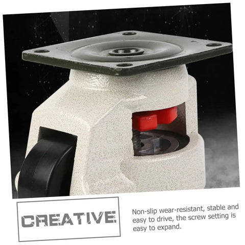 Four Pack Beefy Heavy Duty Swivel Workbench Leveling Casters With 60mm Flat Base Plate For Industrial Equipment Transport And Heavy Furniture Moving On Smooth Floors Ideal For Shop Garage And Warehouse Use, white caster close-up