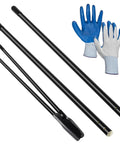 2 Pack 48 Inch Fiberglass Post Hole Digger Handles Replacement For 58 Inch Heavy Duty Hole Digger 1.2 Inch Diameter Includes Rubber Coated Gloves