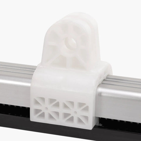 Close-up of Recliner Motor Actuator Replacement Kit KDPT007-115 connector, 226mm stroke, featuring white plastic and metal components.