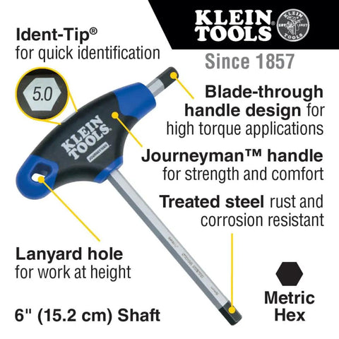 Eight-Piece T-Handle Hex Key Set With Six Inch Blades, Metric Allen Wrenches, Stand Included, Pro Grade Durability, Rust Resistant Steel, Double-Ended Keys For Tight Spaces