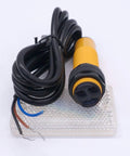 Retroreflective Photoelectric Sensor 2m Sensing Range NPN NO 3 Wire Proximity Switch Infrared Emitter Receiver 18mm Model E3F R2N1 with Reflector