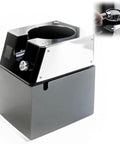 Electric Portafilter Sucker Absolutely Nukes Espresso Pucks Clean In Seconds With Three Swap Out Brushes And Smart Sensing Tech, sleek design, stainless steel and plastic construction.