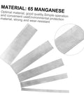 Heavy Duty Five Piece Woodworking Scraper Set Job Site Ready Smooth Cabinet Polisher For Wood Surface Prep Easy Glide Blades stacked at different angles made of manganese.