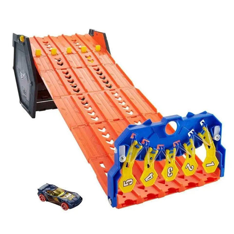 Roll Out Raceway Track Set With Cool Collapsible Design And Built In Storage For Up To Eighty Die Cast Cars And Five Track Pieces