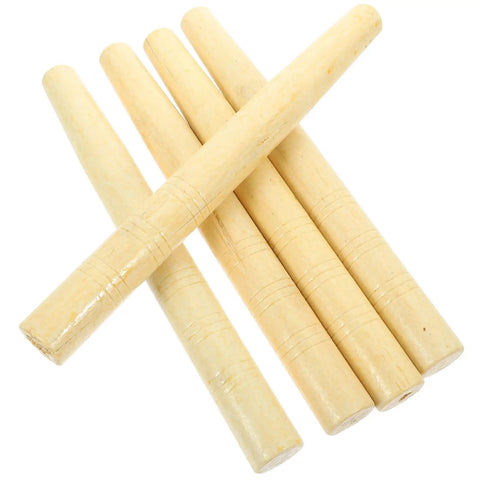 Wooden Garden Tool Handles Pack Of Five For Weeding And Mowing Multipurpose Replacement Grips in beige, durable hardwood.