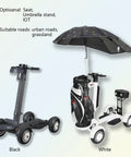 Foldable Electric Golf Cart With Tough Dual Motor Grip, 48V Extended Battery Plays Nine Holes Without Breaking A Sweat, Padded Seat Keeps It Chill On The Fairway, Smooth Operator Flow For Weekend Rounds in black and white.