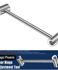 Beefed-Up Heavy Duty Door Hinge Adjustment Tool For Standard Bolts 0.315-0.75in, Double Ended Steel Hinge Wrench packaging and tool