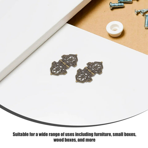 Retro Zinc Alloy Hinges Ten Pack For Jewelry Boxes And Wood Boxes Decorative Butt Hinges For Cabinet Doors With Golden Finish