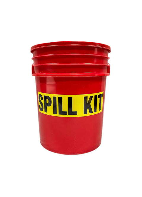 Heavy Duty Oil Spill Cleanup Kit In A Slick 5 Gallon Red Bucket Loaded With Absorbent Pads Plus Sorbent Booms Gloves And Eye Protection For Zero Sweat Workshop Fixes